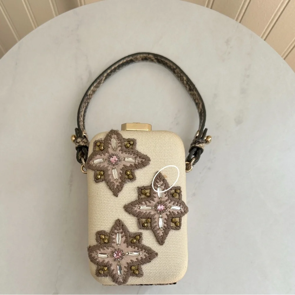 Tory Burch Jardin Canvas Minaudiere Clutch